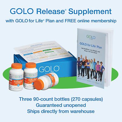 #ad GOLO Release supplement w GOLO for Life Plan 270 capsules SOLD BY GOLO $119.85