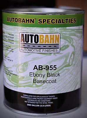 #ad Autobahn EBONY BLACK BaseCoat AB 955 GALLON Size Auto Paint GM WA 8555 High Teck $89.99