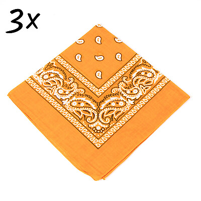 #ad 3 Pack Bandana 100% Cotton Paisley Print Double Sided Scarf Head Neck Face Mask $6.96