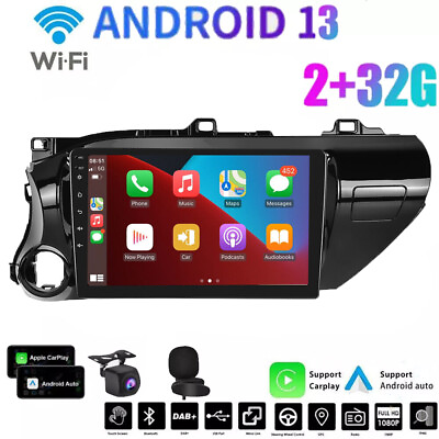 #ad 10.1quot; Android 13 Car Stereo Radio CarPlay GPS Navi For TOYOTA Hilux 2016 2018 $147.77