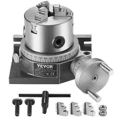 #ad VEVOR Rotary Table for Milling Machines 4#x27;#x27; Horizontal Vertical with 3 Jaw Chuck $119.99