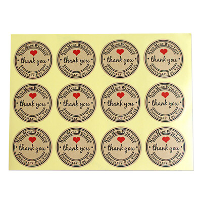 #ad #ad Thank You Stickers Seal Labels Crafts Packaging Kraft 12Pcs Sticker Sealing $0.99