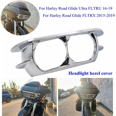 #ad ABS Fairing Headlight Trim Bezel Cover For Harley Road Glide Ultra FLTRU 2016 19 GBP 33.68