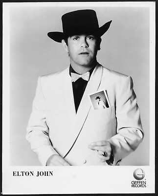 #ad Elton John Original 1982 Geffen Records Promo Photo 1980s Rock Pop $15.96