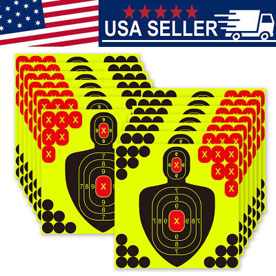 #ad 50 Pack 8quot; Shooting Targets Splatter Gun Rifle Paper Target Exercise Practice $14.92