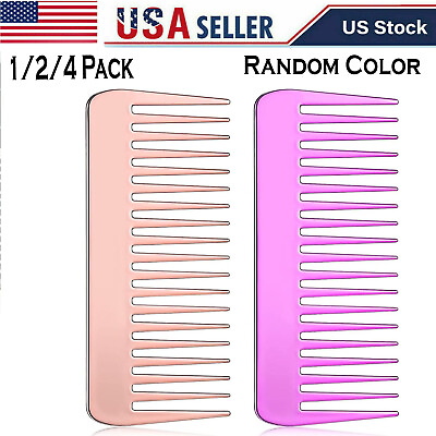 #ad 19 Teeth Wide Tooth Comb Detangling Random Color Hairbrush Heat Resistant Scalp $5.99