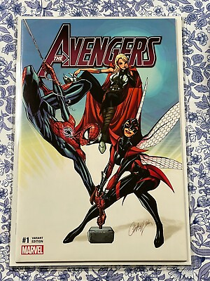 #ad AVENGERS #1 NM MT J. Scott Campbell RED Trade Variant Hercules Vision CGC IT 1 $9.95