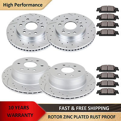 #ad Front Rear Slotted Brake Rotors Ceramic Pads Kit for Chevy Silverado Sierra 1500 $264.96