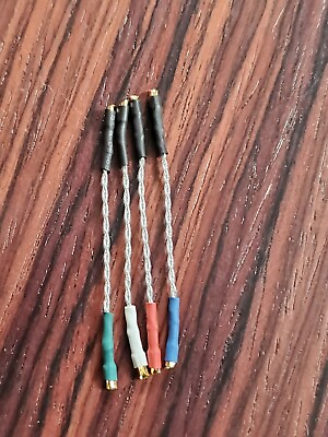 #ad Audiophile 5N Pure Silver Litz Headshell Wire Leads Gold phosphor bronze clips $12.94
