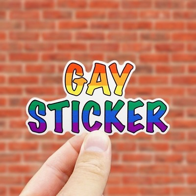 #ad Gay Sticker Includes Two 2 Stickers Rainbow Gay Pride LGBT LGBTQ $5.99