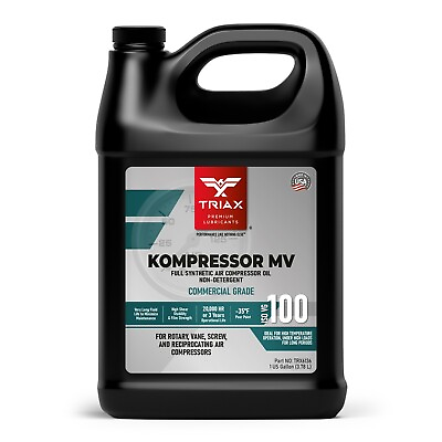 #ad TRIAX Kompressor MV ISO 100 Full Synthetic Air Compressor Oil 1 Gallon $42.00