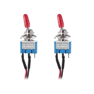 #ad 2x SPST Toggle Switch Pre Wired On Off Metal Small Automotive Boat Car Truck $6.95
