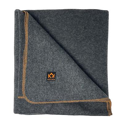 #ad Arcturus Wool Blanket 4.5 lbs Warm Washable 64quot; x 88quot; Military Gray $39.99
