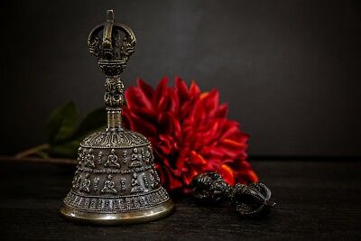 #ad Tibetan 6quot; Pure Handmade 7 metals Bell and Dorje for Meditation Yoga chakra $79.99