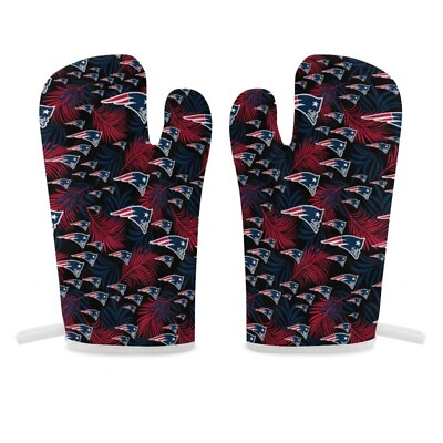 #ad New England Patriots Thermal Gloves Oven Gloves 2 Piece Set of Insulated Gloves $12.98