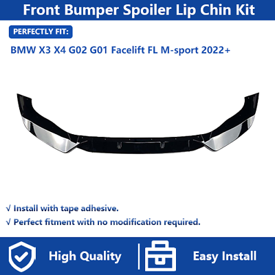 #ad Fit for 2022 BMW X3 G01 X4 G02 M Pack Front Bumper Spoiler Lip Chin $72.71