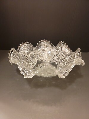 #ad Clear Glass Decorative Bowl $40.00