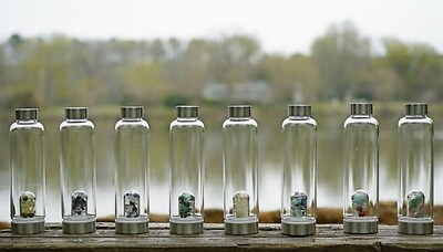 #ad 20 crystal infused water bottles with custom crystal combinations LOT Box $333.00