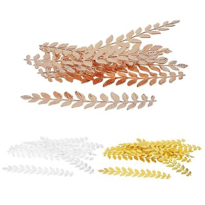 #ad 10pcs Metal Long Leaves Charms Pendant Jewelry Making Findings Accessories for $7.01