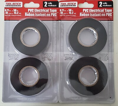 #ad Set of 2 PVC Electrical Tape 2 Rolls 50ft Tool Bench Hardware Black Tape $6.50