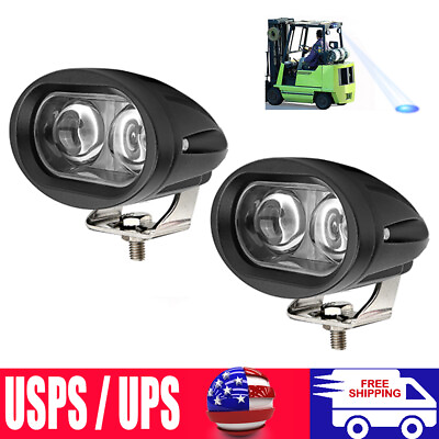 #ad 2PCS 20W Spot Truck Forklift LED Warning Lamp Safety Working Lights 10 60V Blue $20.00