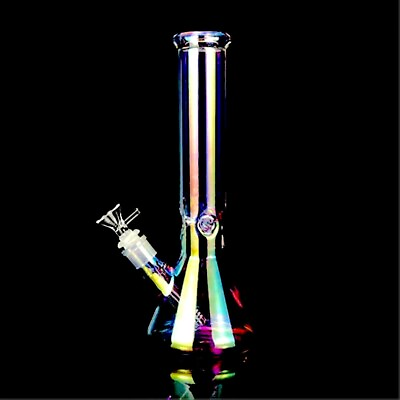 #ad 11quot; Heavy Glass Bongs Percolator Water Pipe Hookah 14mm Bowl Rainbow Color Bong $19.99
