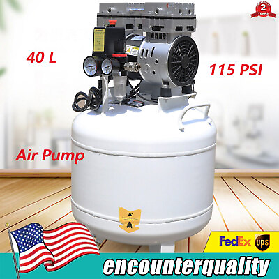 #ad Dental Air Compressor Silent Oil Free Oilless Compressor Machine 40L $304.00