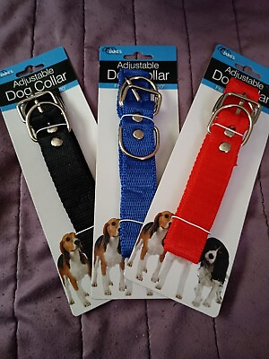 #ad New BLACK* Duke#x27;s Adjustable Dog Collar Fits Neck Size up to 20quot; $9.99
