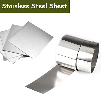 #ad 304 Stainless Steel Sheet Plate Metal Roll Thickness 0.02mm 2.5mm Brushed Polish $93.88