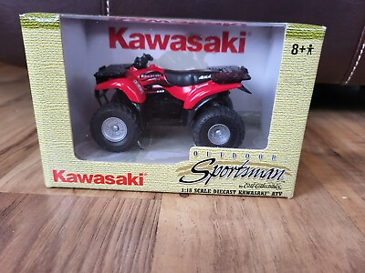 #ad 2002 ERTL Outdoor Sportsman Kawasaki 1:18 Scale Red 4x4 ATV 4 Wheeler $37.99