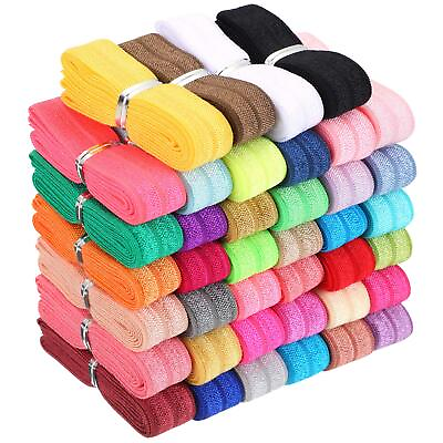 #ad 40 Yards Fold Over Elastic Solid Color Trim Elastic 40 Colors Ribbon Sewing S... $19.68