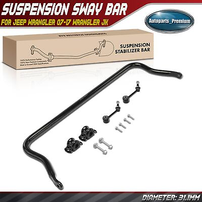 #ad Front Suspension Sway Bar w Bushing Kit for Jeep Wrangler 2007 2017 Wrangler JK $115.99