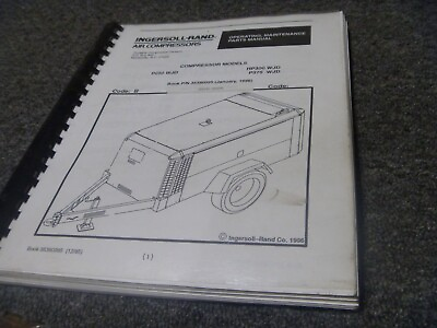 #ad #ad Ingersoll Rand P250WJD Air Compressor Parts Catalog Operator Maintenance Manual $209.30