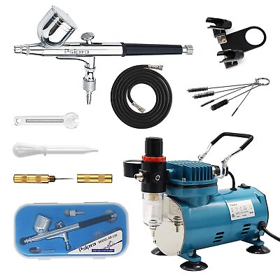 #ad Psipro 1 5HP Airbrush Compressor with Gravity Dual action Airbrush and Airbru... $114.82