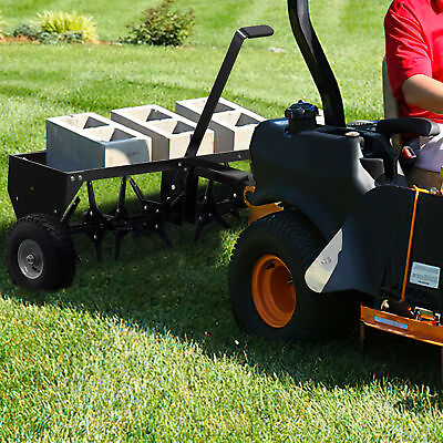#ad Steel Heavy Duty Lawn Aerator with 48quot; Width Tow Plug Achieve Well Kept Lawn $208.99