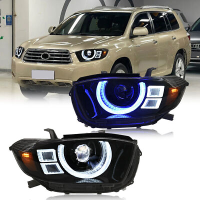 #ad Pair Full LED Headlight Fit For Toyota Highlander 2008 2010 Front Lamps Assembly $629.00