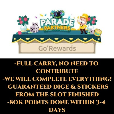 #ad ⚡Monopoly Go PARADE Partners Event FULL CARRY ⚡ $35.99