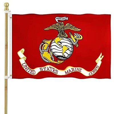 #ad 3X5 USMC UNITED STATE MARINE CORPS FLAG SEMPER FI FIDELIS 2 GROMMETS LICENSED $11.88