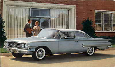 #ad 1960 Chevrolet Biscayne CHEVY 2 DOOR SEDAN CLASSIC CAR Old Postcard $5.80