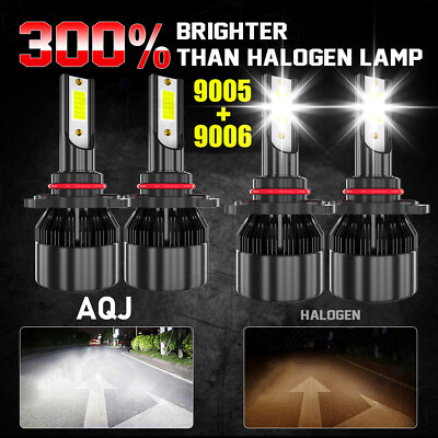#ad 90059006 LED Combo COB LED Headlight Kit 366000LM Light Bulbs Hi Low Beam 6000K $25.89