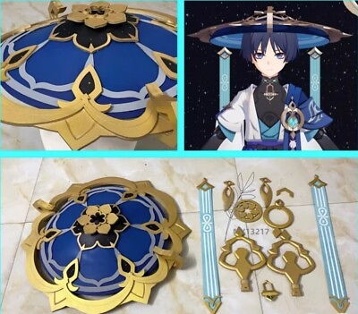 #ad Genshin Wanderer Anime Cosplay Props bamboo Hat chest accessories Halloween $159.12