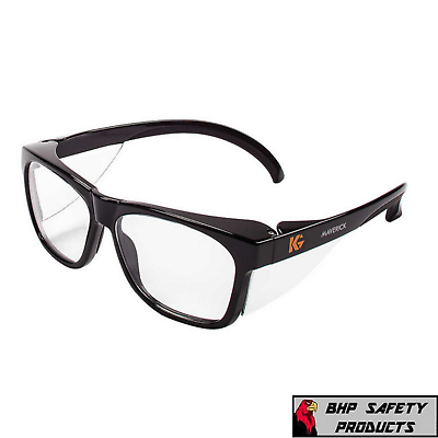 #ad KleenGuard 49309 Maverick Black Frame Clear Anti Fog Lens Safety Glasses 1 Pair $10.95