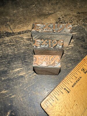 #ad 3 Print Blocks “Exide” Exide Battery. Various Sizes Copper Face Blocks $16.00