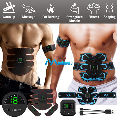 #ad LCD EMS Abdominal Muscle Toning Trainer Stimulator Toner Fitness Binder Gym Belt $25.79