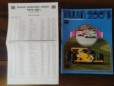 #ad 1974 Twin 200#x27;s Racing Program amp; Lineup Sheet Michigan Motor Speedway MIS $39.99