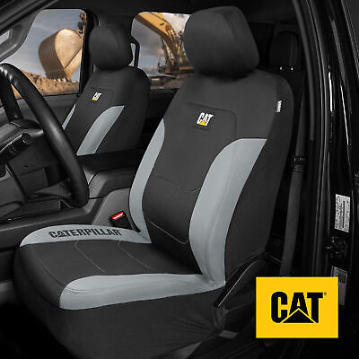 #ad CAT Truck Seat Covers for Front Seats Set Black Gray Automotive Seat Covers $39.99