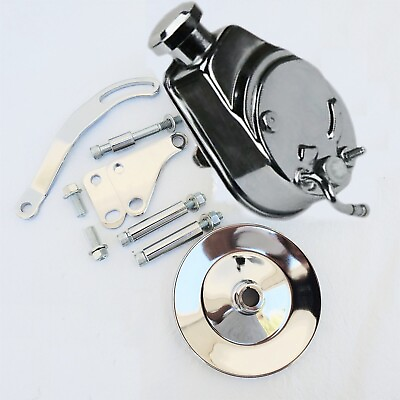 #ad Small Chevy Chrome Saginaw Power Steering Pump Bracket amp; Pulley Kit 305 350 400 $171.65