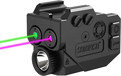 #ad SOLOFISH 500lm Flashlight amp; GreenPurple Laser Sight Rechargeable Picatinny Rail $43.99