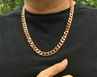 #ad #ad Pure Solid Copper Cuban Chain Necklace Curb Link Rider Arthritis Necklace $26.95