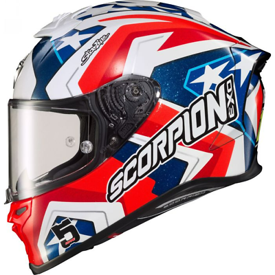 #ad Open Box Scorpion Adult EXO R1 Air Motorcycle Helmet Red White Blue Size L $367.96